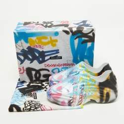 Dolce & Gabbana Multicolor Graffiti Print Rubber Toy Slip On Sneakers Size 45