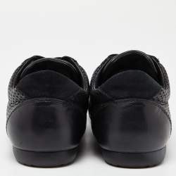 Pre Owned حذاء رياضي دولتشي آند غابانا جلد مثقب ذهبي / فضي بعنق منخفض مقاس 42