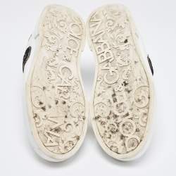 Pre Owned Dolce & Gabbana White Leather Portofino Lace-Up Sneakers Size 41