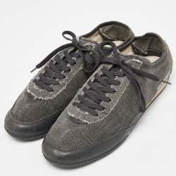 Pre Owned Dolce & Gabbana Dark Grey Denim Lace Up Sneakers Size 45
