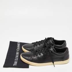 Dolce & Gabbana Black Leather Lace Low Top Sneakers Size 44