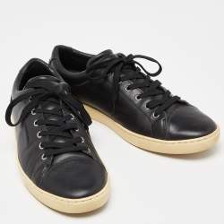 Dolce & Gabbana Black Leather Lace Low Top Sneakers Size 44
