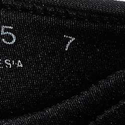 Dolce & Gabbana Black Leather and Fabric logo Lace Up Sneakers Size 41