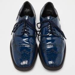 مملوكة مسبقًا Dolce & Gabbana Blue Leather Brogue Derby Oxford Size 44