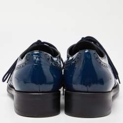 مملوكة مسبقًا Dolce & Gabbana Blue Leather Brogue Derby Oxford Size 44
