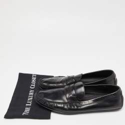 Pre Owned Dolce & Gabbana Black Leather Slip On Loafers Size 44.5