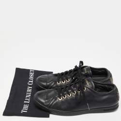 Pre Owned Dolce & Gabbana Black Leather Low Top Sneakers Size 42.5