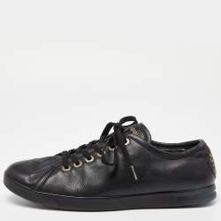 Pre Owned Dolce & Gabbana Black Leather Low Top Sneakers Size 42.5