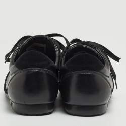 Pre Owned Dolce & Gabbana Black Suede and Leather Low Top Sneakers Size 41