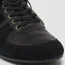 Pre Owned Dolce & Gabbana Black Suede and Leather Low Top Sneakers Size 41