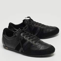 Pre Owned Dolce & Gabbana Black Suede and Leather Low Top Sneakers Size 41