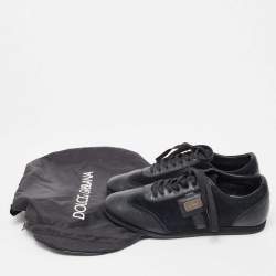 Pre Owned Dolce & Gabbana Black Suede and Leather Low Top Sneakers Size 41