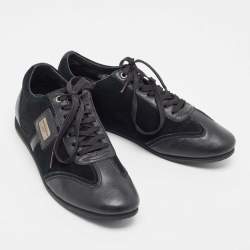 Pre Owned Dolce & Gabbana Black Suede and Leather Low Top Sneakers Size 41