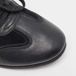 Pre Owned Dolce & Gabbana Black Suede and Leather Low Top Sneakers Size 41