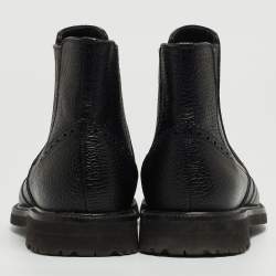 Dolce & Gabbana Black Leather Ankle Boots Size 40