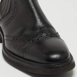 Dolce & Gabbana Black Leather Ankle Boots Size 40