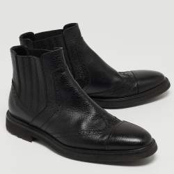 Dolce & Gabbana Black Leather Ankle Boots Size 40