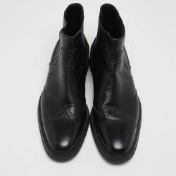 Dolce & Gabbana Black Leather Ankle Boots Size 40
