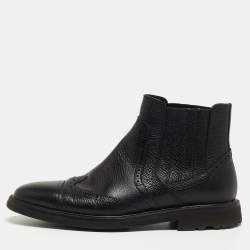 Dolce & Gabbana Black Leather Ankle Boots Size 40