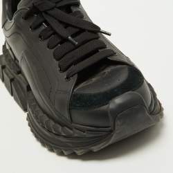 Pre Owned Dolce & Gabbana Black Leather Super King Sneakers Size 42.5