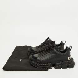 Pre Owned Dolce & Gabbana Black Leather Super King Sneakers Size 42.5
