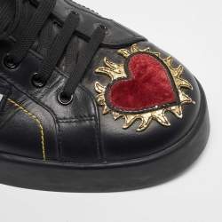 Dolce & Gabbana Black Leather Low Top Sneakers Size 43