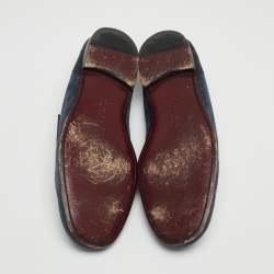 Dolce & Gabbana Navy Blue Suede Slip On Loafers Size 44
