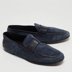 Dolce & Gabbana Navy Blue Suede Slip On Loafers Size 44