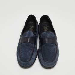 Dolce & Gabbana Navy Blue Suede Slip On Loafers Size 44