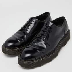 Dolce & Gabbana Black Patent Leather Lace Up Derby Size 43