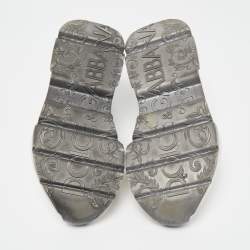 مملوكة مسبقًا Dolce & Gabbana White/Silver Leather Daymaster Sneakers Size 41