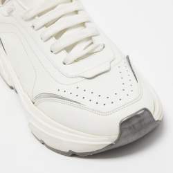 مملوكة مسبقًا Dolce & Gabbana White/Silver Leather Daymaster Sneakers Size 41