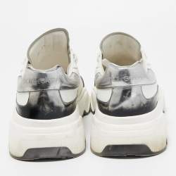 مملوكة مسبقًا Dolce & Gabbana White/Silver Leather Daymaster Sneakers Size 41