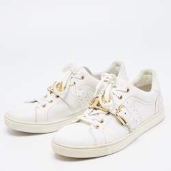 Dolce & Gabbana White Leather Lace Up And Buckle Low Top Sneakers Size 41