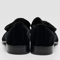 Dolce & Gabbana Black Velvet Bow Loafers Size 44