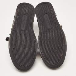 Pre Owned Dolce & Gabbana Black Leather DG Heart Sneakers Size 40