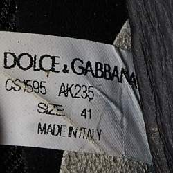 Dolce & Gabbana Black/White Knit Fabric Sorrento Slip On Sneakers Size 41