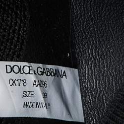 Pre Owned Dolce & Gabbana Black Knit Fabric and Suede NS1 Low-Top Sneakers Size 39