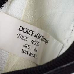 Pre Owned Dolce & Gabbana White Knit Fabric Sorrento Sneakers Size 43