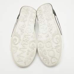Dolce & Gabbana White/Grey Suede and Leather Portfino Sneakers Size 42