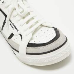 Dolce & Gabbana White/Grey Suede and Leather Portfino Sneakers Size 42