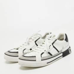 Dolce & Gabbana White/Grey Suede and Leather Portfino Sneakers Size 42