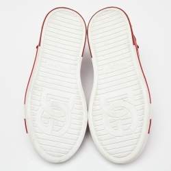 مملوكة مسبقًا Dolce & Gabbana Red Leather and PVC Custom 2.Zero Sneakers Size 42.5