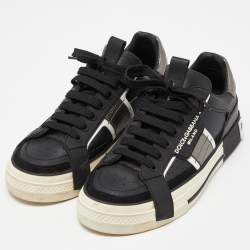 Dolce & Gabbana Black Leather and Rubber Custom 2.Zero Sneakers Size 42.5