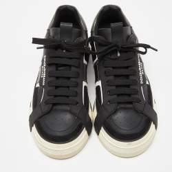 Dolce & Gabbana Black Leather and Rubber Custom 2.Zero Sneakers Size 42.5