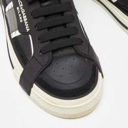 Dolce & Gabbana Black Leather and Rubber Custom 2.Zero Sneakers Size 42.5