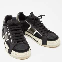 Dolce & Gabbana Black Leather and Rubber Custom 2.Zero Sneakers Size 42.5