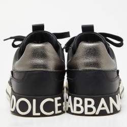 Dolce & Gabbana Black Leather and Rubber Custom 2.Zero Sneakers Size 42.5