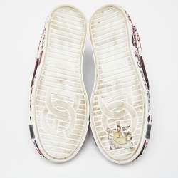 Dolce & Gabbana Tricolor Leather Graffiti Print Portofino Sneakers Size 43