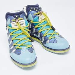 Pre Owned Dolce & Gabbana Multicolor Leather High Top Sneakers Size 42